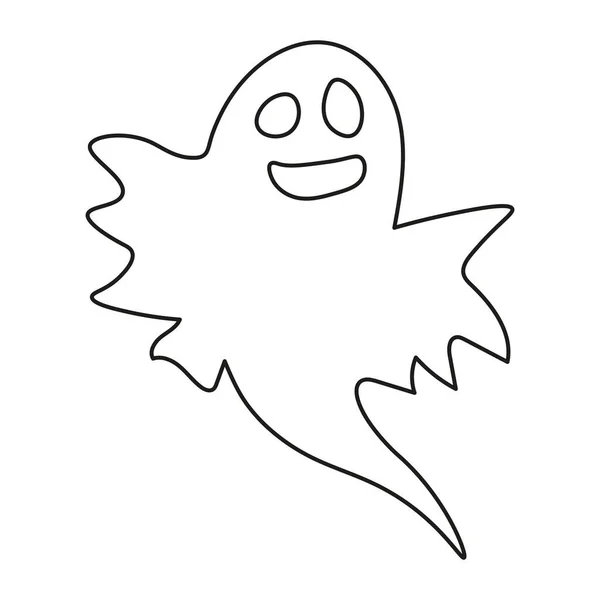 Silueta Cara Fantasma Halloween Estilo Abstracto — Archivo Imágenes Vectoriales