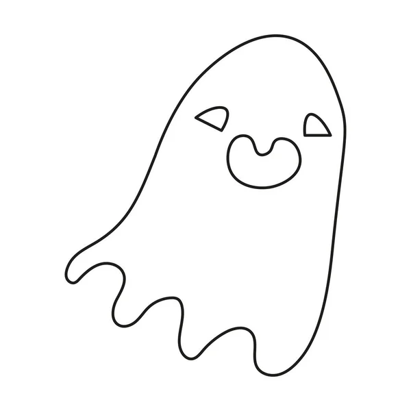 Silueta Cara Fantasma Halloween Estilo Abstracto — Archivo Imágenes Vectoriales