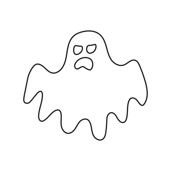Halloween Duch Tvář Silueta Abstraktním Stylu — Stockový vektor