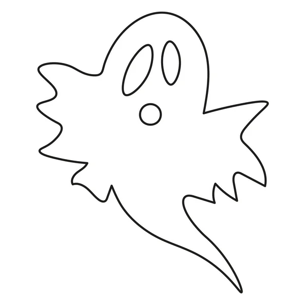 Halloween Duch Tvář Silueta Abstraktním Stylu — Stockový vektor