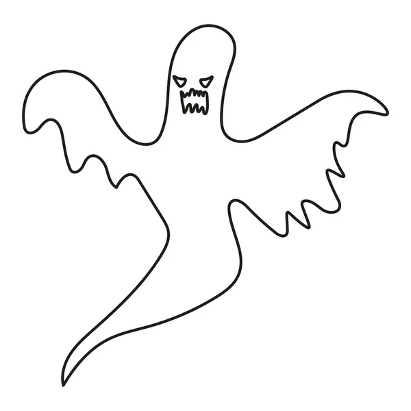 Silueta Cara Fantasma Halloween Estilo Abstracto — Vector de stock