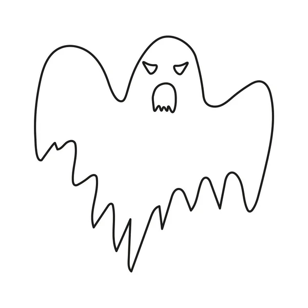 Silueta Cara Fantasma Halloween Estilo Abstracto — Archivo Imágenes Vectoriales