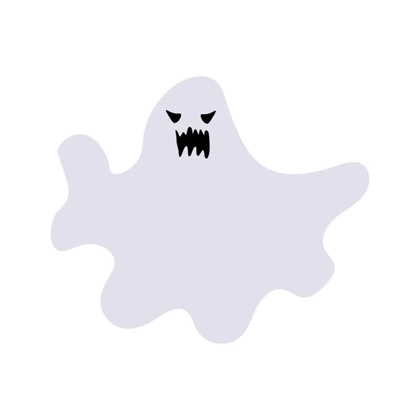 Silueta Cara Fantasma Halloween Abstracta Para Diseño Celebración — Vector de stock