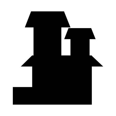 Siyah siluet Cadılar Bayramı Evi