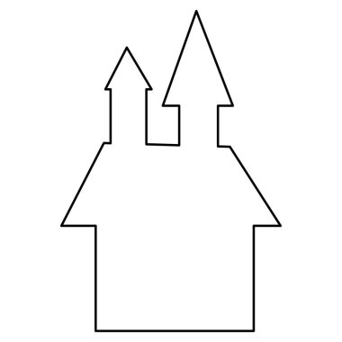 Siyah siluet Cadılar Bayramı Evi