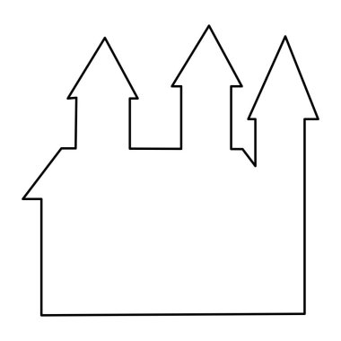 Siyah siluet Cadılar Bayramı Evi