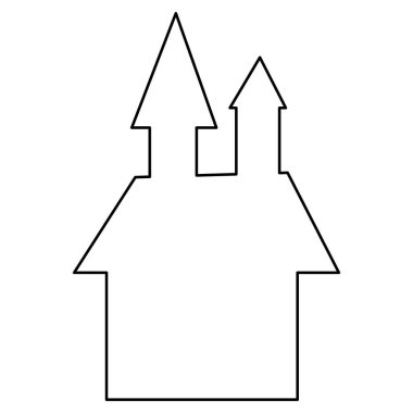 Siyah siluet Cadılar Bayramı Evi