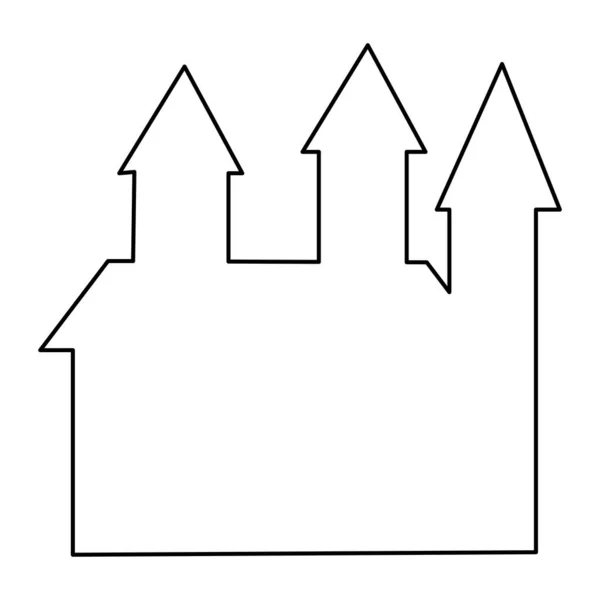 ブラックシルエットハロウィンハウス — ストックベクタ