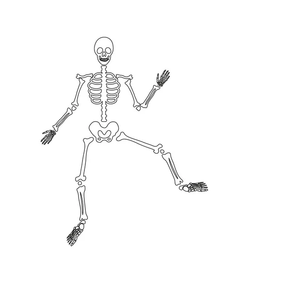 Squelette Osseux Effrayant Halloween — Image vectorielle