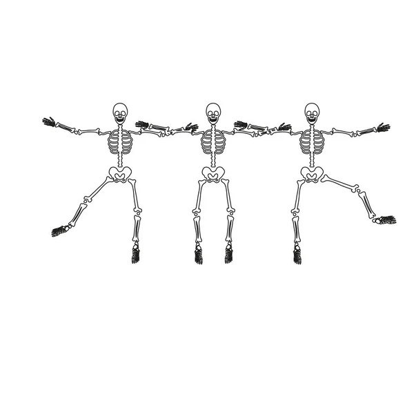 Halloween Strašidelné Kosti Skeleton — Stockový vektor