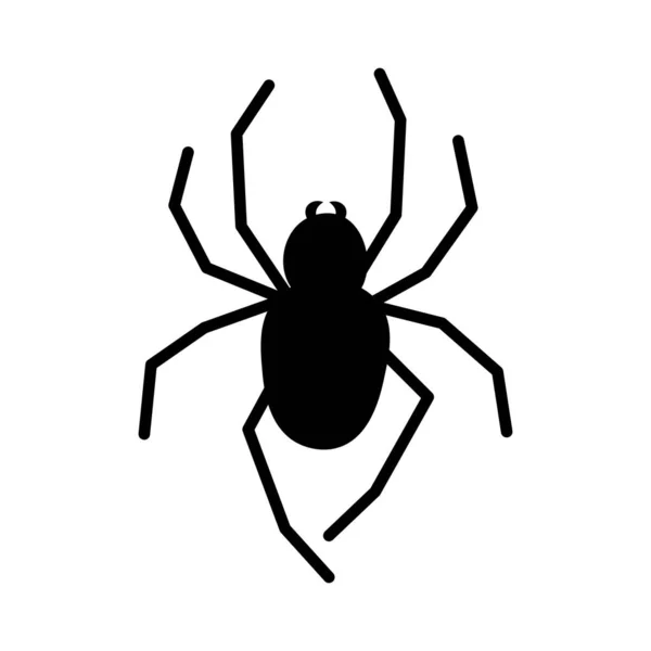 Doodle Halloween Scary Black Silhouette Spider — Archivo Imágenes Vectoriales