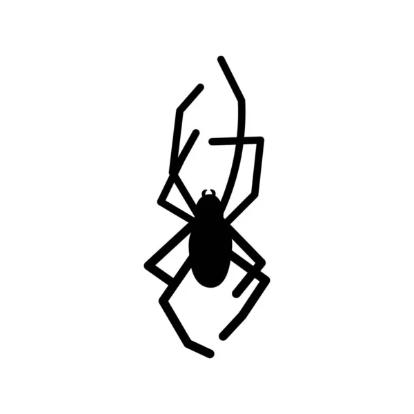 Doodle Halloween Scary Black Silhouette Spider — Archivo Imágenes Vectoriales