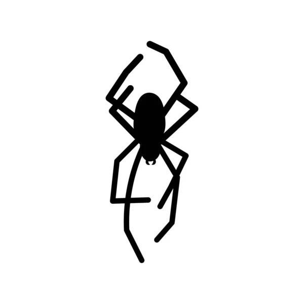 Doodle Halloween Scary Black Silhouette Spider — Archivo Imágenes Vectoriales