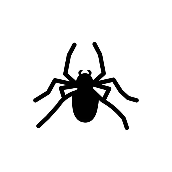Doodle Halloween Effrayant Noir Silhouette Araignée — Image vectorielle