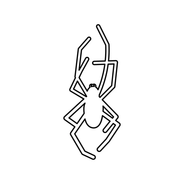 Doodle Halloween Scary Black Silhouette Spider — Archivo Imágenes Vectoriales