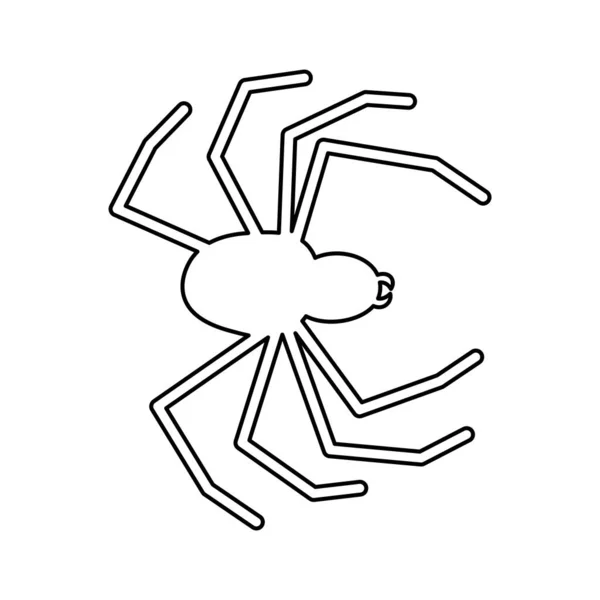 Doodle Halloween Scary Black Silhouette Spider — Vector de stock