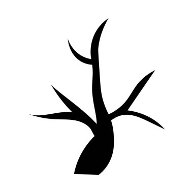 Soyut siyah siluet cadılar bayramı ağacı