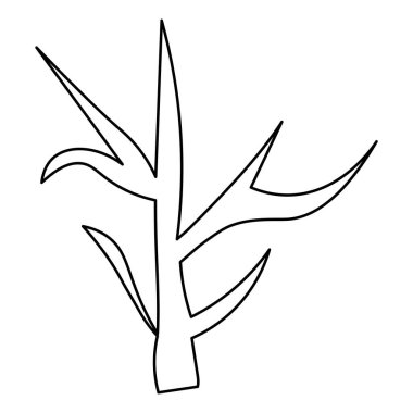 Soyut siyah siluet cadılar bayramı ağacı