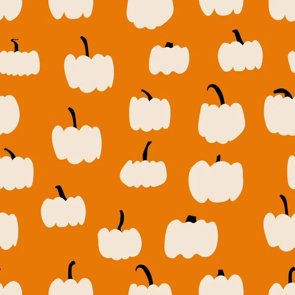 Calabazas Otoño Con Fondo Naranja Perfecto Para Otoño Acción Gracias — Archivo Imágenes Vectoriales