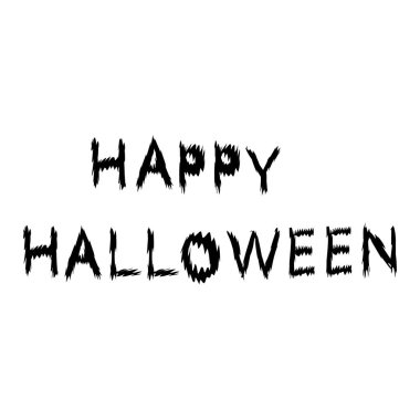 Cadılar Bayramı posteri, tebrik kartı, baskı ya da afiş için el çizimi mektuplar. Beyaz arkaplanda izole edilmiş vektör tatil illüstrasyonu.