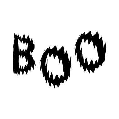 Cadılar Bayramı posteri, tebrik kartı, baskı ya da afiş için el çizimi mektuplar. Beyaz arkaplanda izole edilmiş vektör tatil illüstrasyonu.