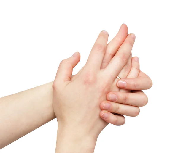 Kvinnliga händer. Hand massage — Stockfoto