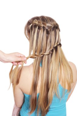 Örgü. Çiçek ile Fransız şelale