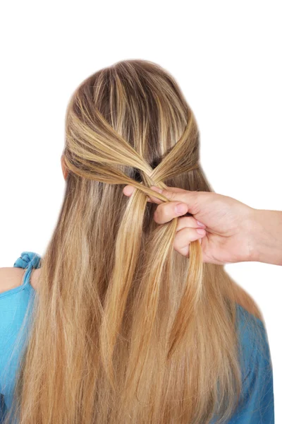 Braiding. A Steps Braid (festive). — Stock Photo, Image