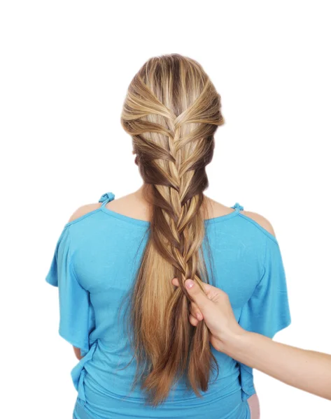 Braiding. A Steps Braid (festive). — Stock Photo, Image