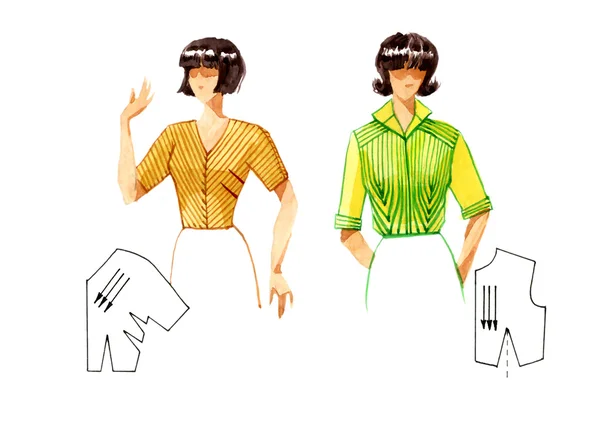 Модна модель жіночих блузок. Параметри — стокове фото