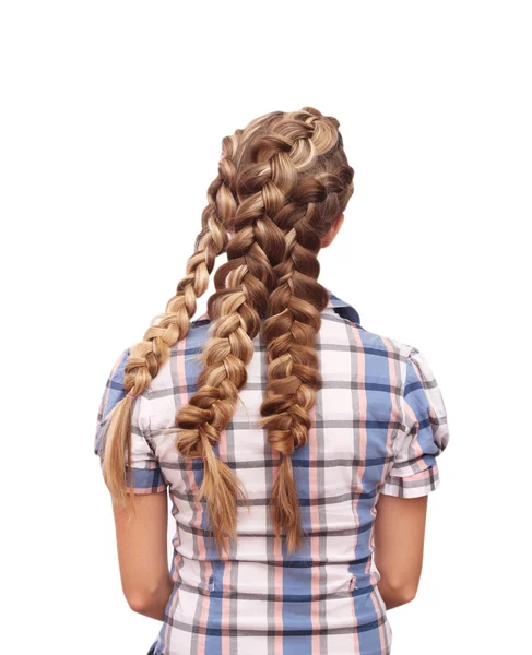 Braiding. Openwork braid with extruded strands — Stock Photo, Image