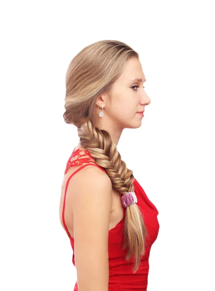 Braiding. A braid of two strands — Stock Photo, Image