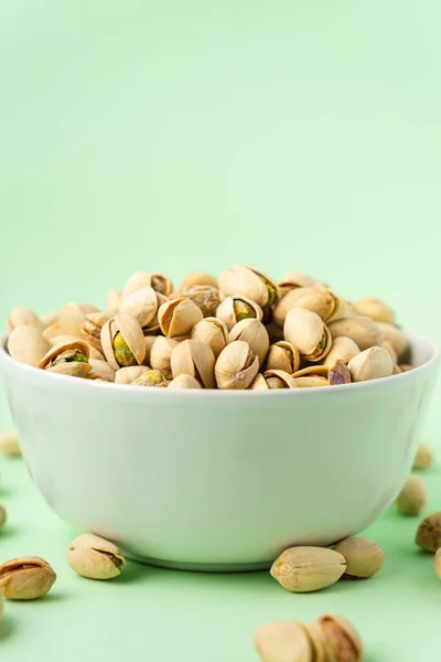 Toasted Pistachios Bowl Nuts Vegan Protein — Stock Photo, Image