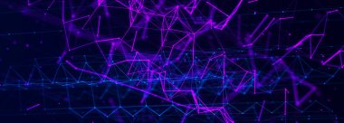 Teknoloji geçmişi. Soyut dijital kombinasyon noktaları ve çizgiler. Ağ bağlantısı yapısı. 3d