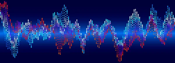 Música Fondo Abstracto Ecualizador Para Música Onda Digital Abstracta Partículas — Vector de stock