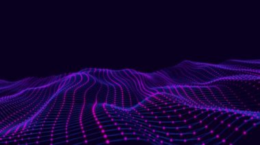 Renk parçacıklarının dinamik dalgası. Dijital teknoloji geçmişi. 3D görüntüleme. Kusursuz döngü. 4k