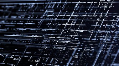 Soyut teknoloji geçmişi. Büyük veri dijital kodu. Fütürist noktalar arka planı. 3d oluşturma.