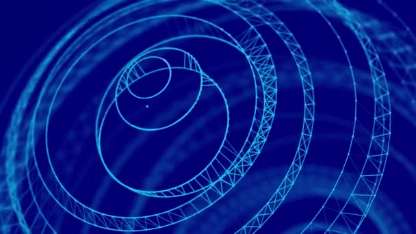 Анотація Цифрового Єднання Рухомих Точок Ліній Технологічний Фон Структура Мережевого — стокове відео