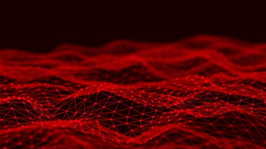 Dijital teknoloji geçmişi. Ağ bağlantısı noktaları ve çizgileri. Sunum tasarımı için fütüristik arka plan. 3d oluşturma.