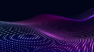 Renk parçacıklarının dinamik dalgası. Dijital teknoloji geçmişi. 3D görüntüleme. Kusursuz döngü. 4k