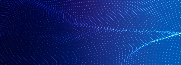 抽象的数字粒子波 未来主义的波尖 技术背景向量 矢量说明3D — 图库矢量图片