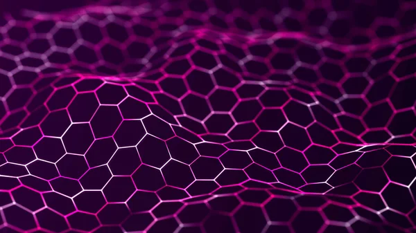 Futuristic hexagon background. Abstract technology background. Technology concept. Big data. 3d rendering