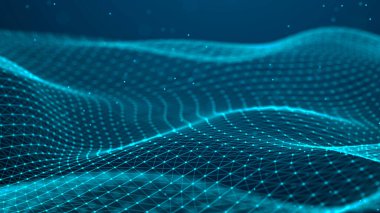 Soyut ağ bağlantısı. Veri teknolojisi çizimi. Dijital arka plan. 3d