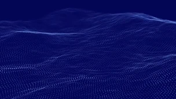 发光粒子的动态波 数字技术背景 3D渲染 无缝圈 — 图库视频影像