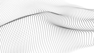 Beyaz arka planda soyut dalga. Parçacık dalgası. Vektör çizimi. EPS 10