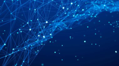Teknoloji geçmişi. Soyut dijital kombinasyon noktaları ve çizgiler. Ağ bağlantısı yapısı. 3d