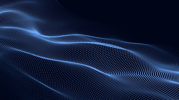 概要粒子のデジタル波 未来的なポイント波 テクノロジーの背景ベクトル ベクトル図3D — ストックベクタ