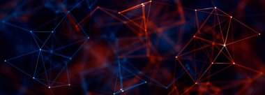 Teknoloji geçmişi. Soyut dijital kombinasyon noktaları ve çizgiler. Ağ bağlantısı yapısı. 3d