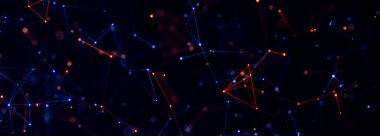 Teknoloji geçmişi. Soyut dijital kombinasyon noktaları ve çizgiler. Ağ bağlantısı yapısı. 3d