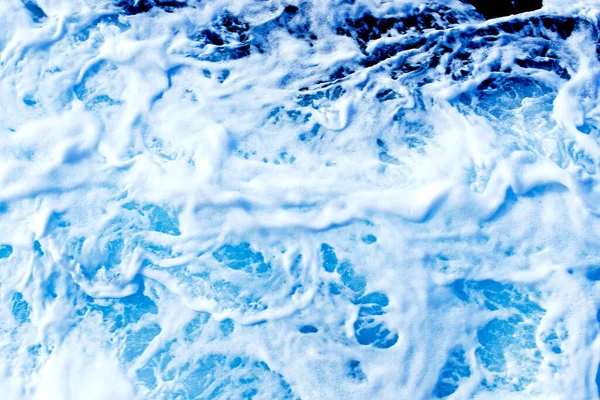 Blauw Zeeschuim Spray Middellandse Zee Van Bovenaf — Stockfoto